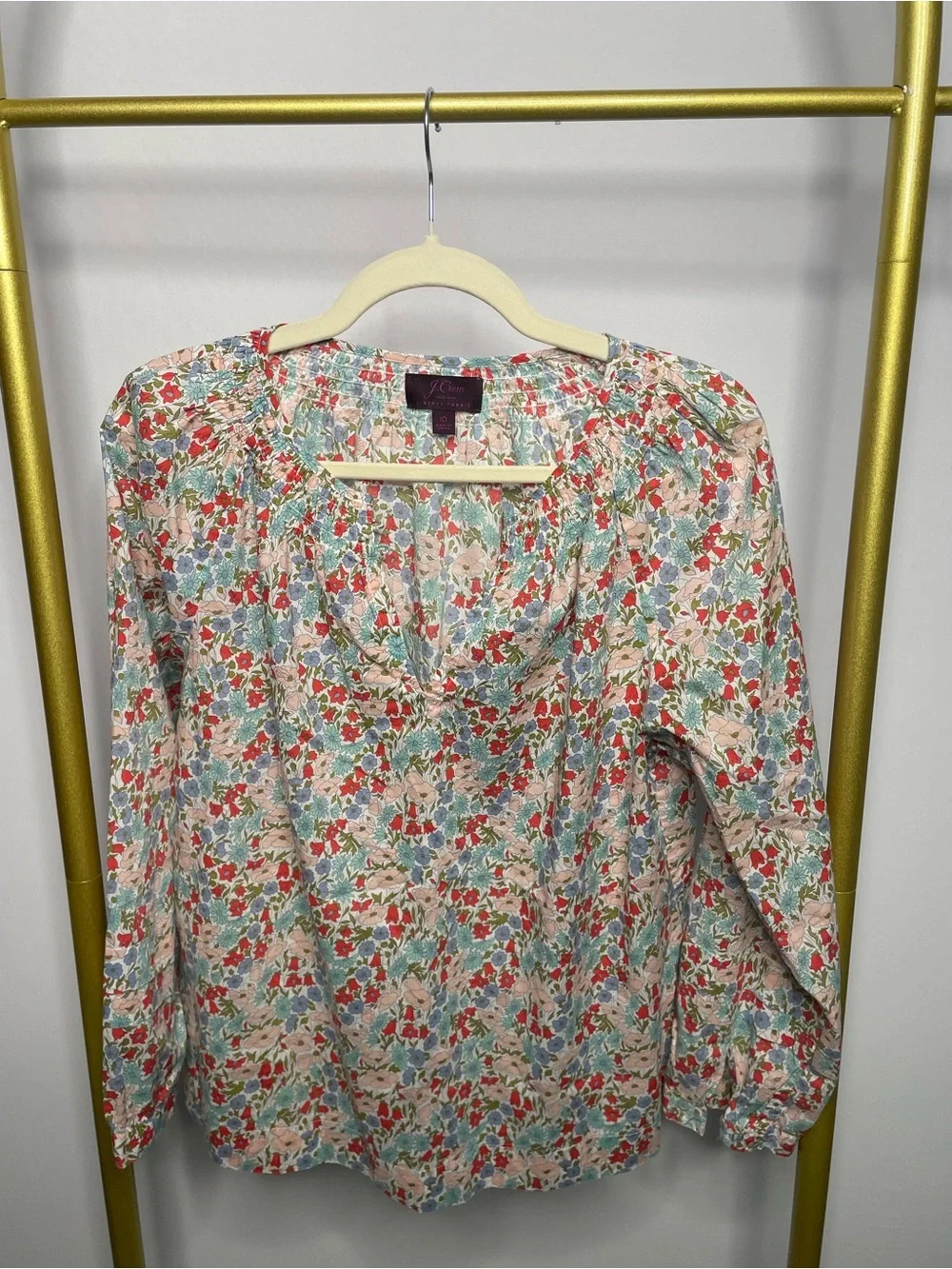 J Crew Floral Poplin Blouse